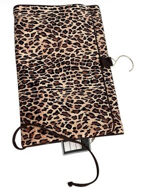 Raymond Waites - Leopard Print Travel Jewelry Roll - Brown Leopard Organizer